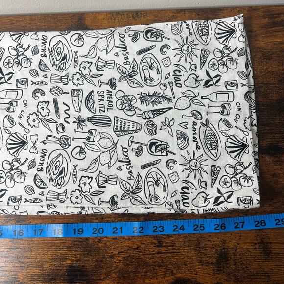 Sincerely Jules Pull On Wide Leg Linen Pants Black White Italian Vacation Sz L - Picture 9 of 10